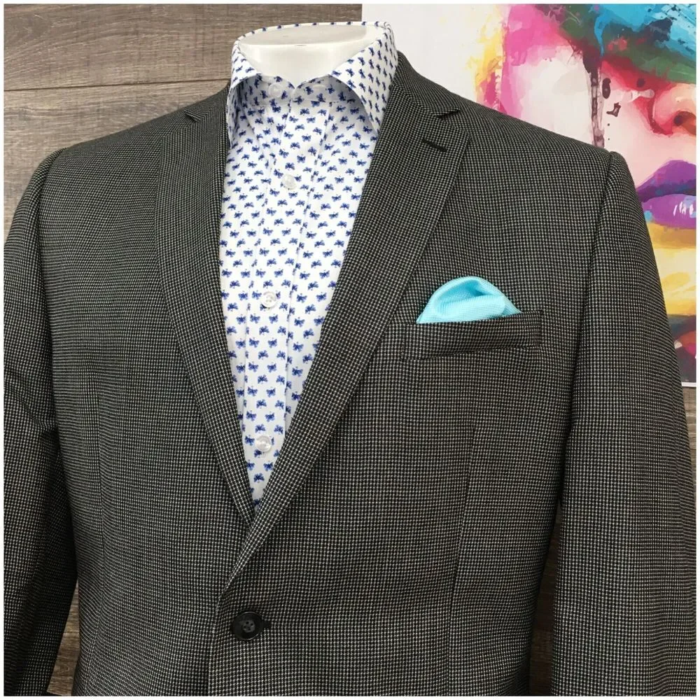 Calvin Klein Mens Blazer Sport Coat Casual Jacket Size‎ 42L Wool Silk Suit
